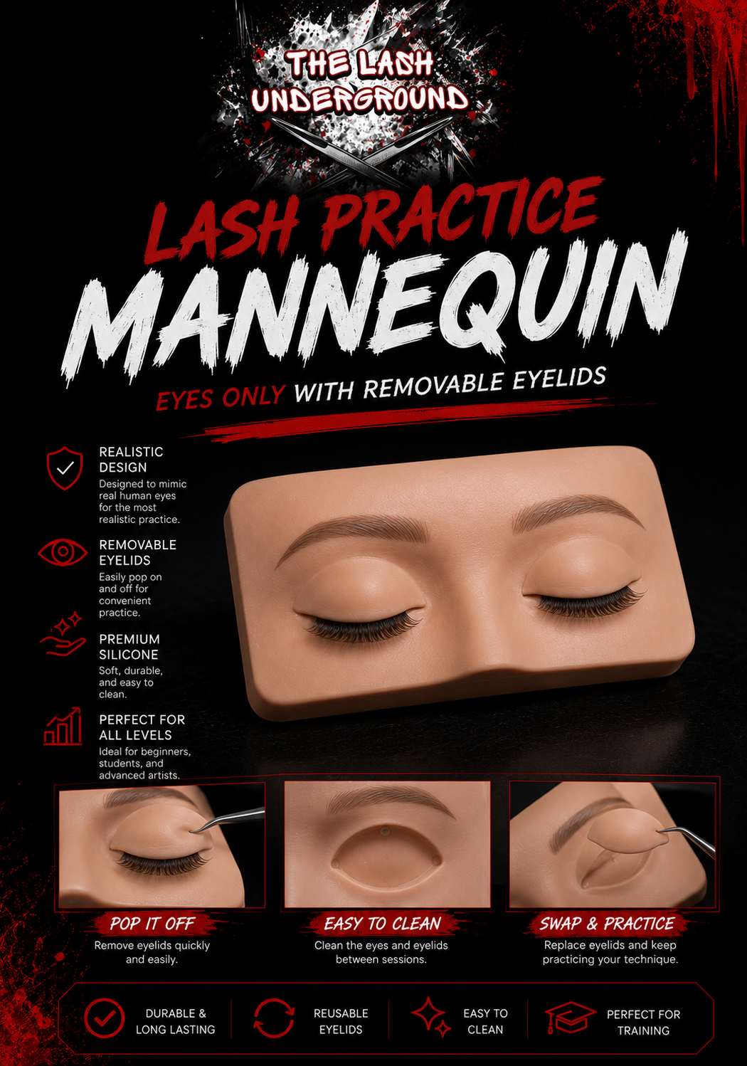 Practice Mannequin Eyelids